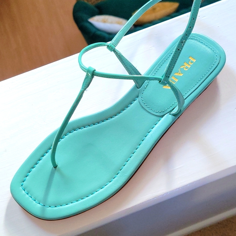 Prada milano sandals aqua size 38